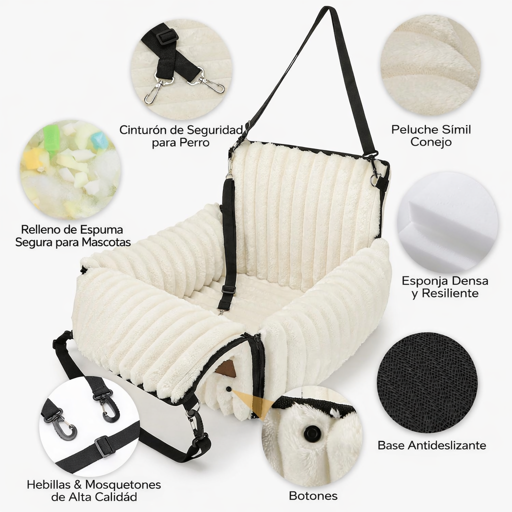 Asiento Para Perro Auto Cama Portátil Mascotas